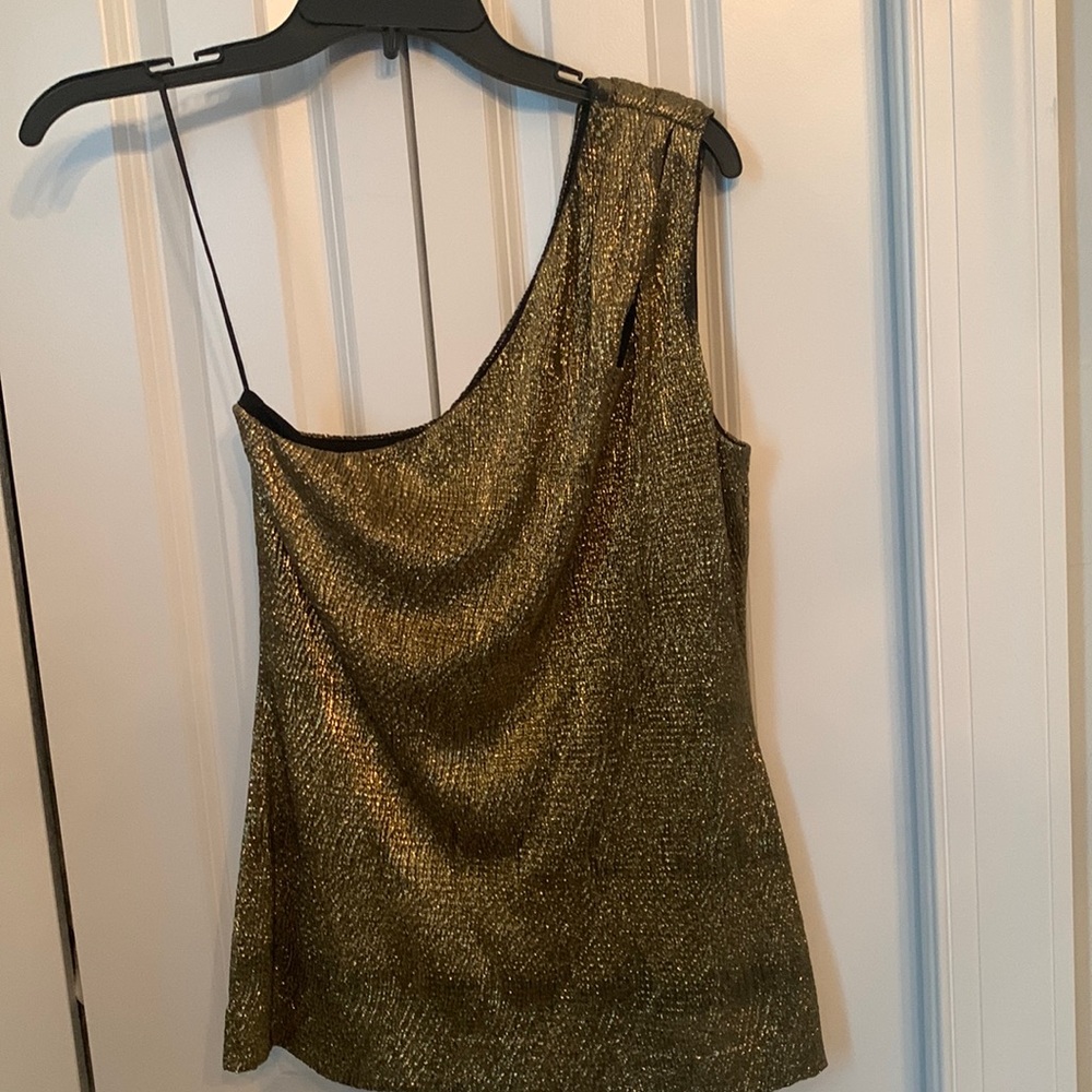 Gold off the shoulder, sexy top with a teardrop cut out